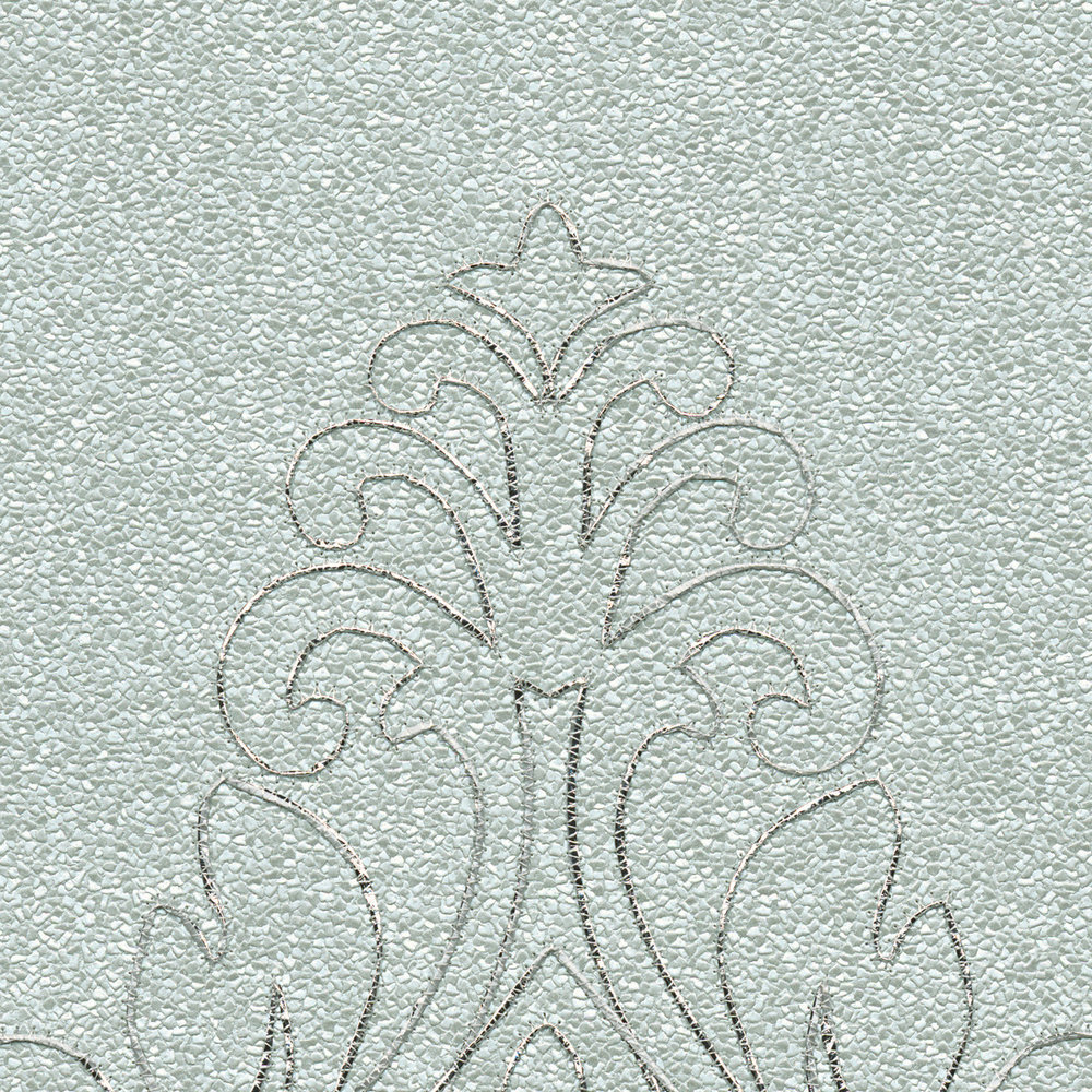             Premium-Wandpanel mit Ornamenten und starker Struktur – Grau, Silber
        