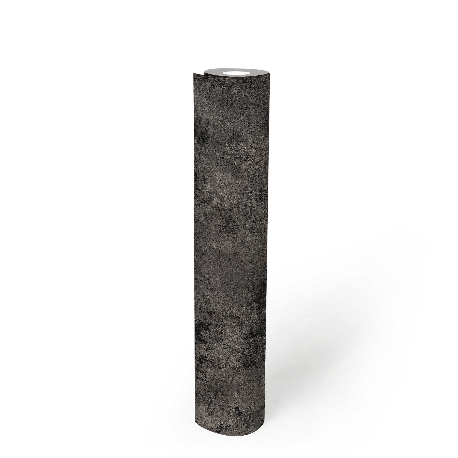             Dunkle Vliestapete rustikale Struktur – Schwarz, Silber
        