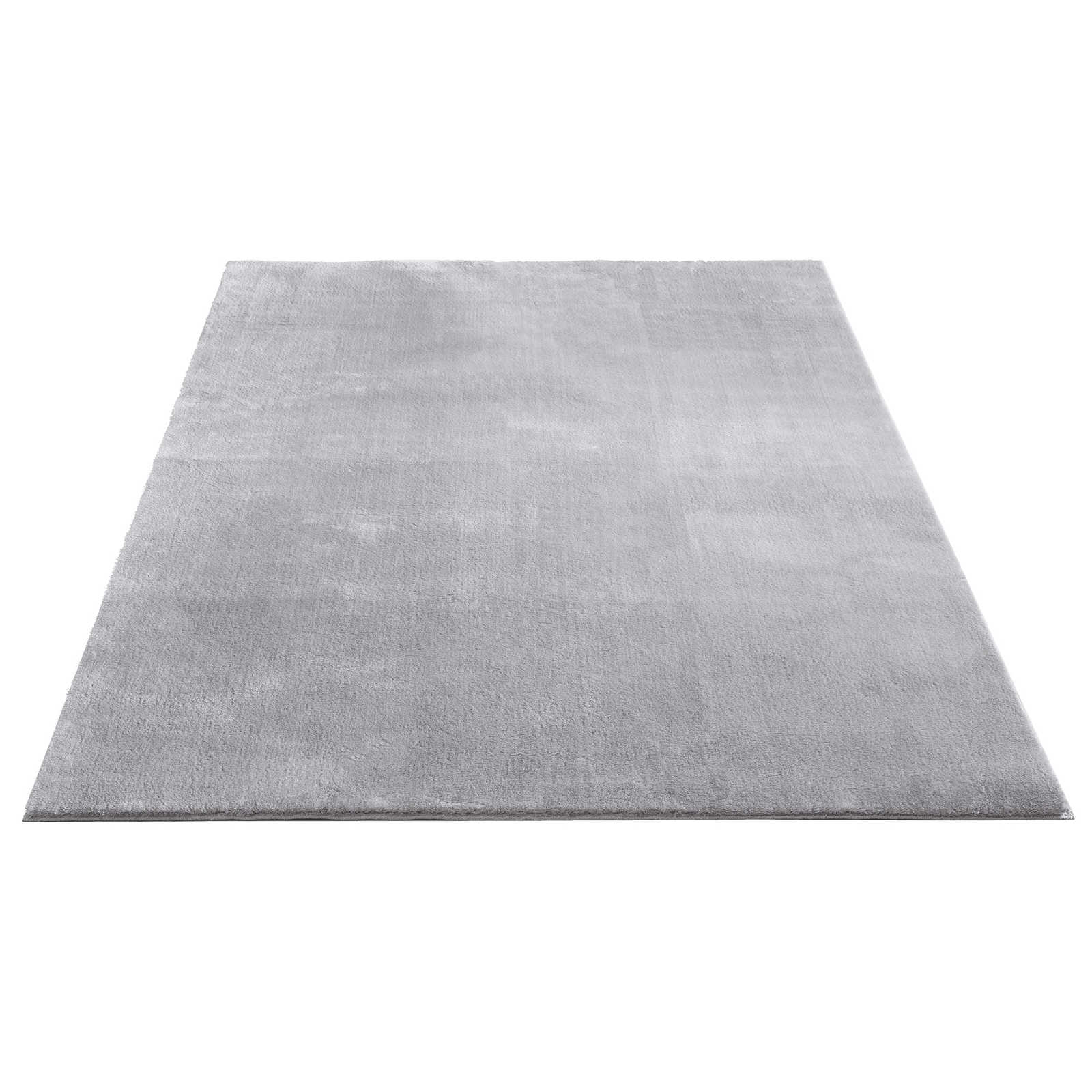 Feiner Hochflor Teppich in Grau – 340 x 240 cm
