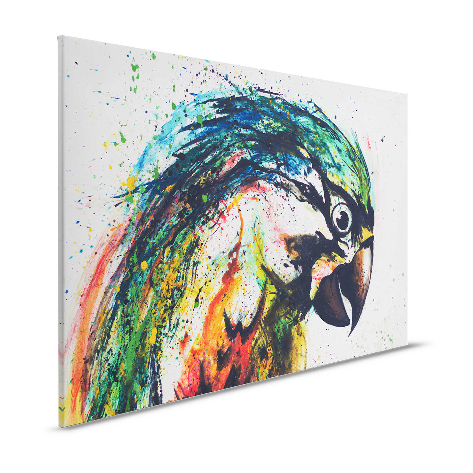 Leinwandbild Papagei im bunten Zeichenstil – 1,20 m x 0,80 m
