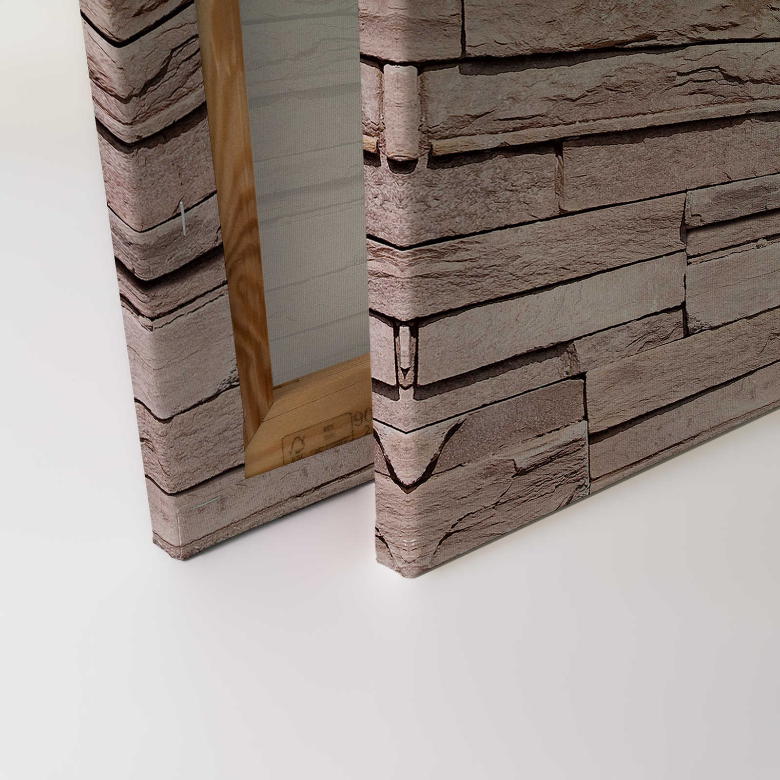             Leinwandbild 3D Steinoptik, hellbraune Trockenmauer – 1,20 m x 0,80 m
        
