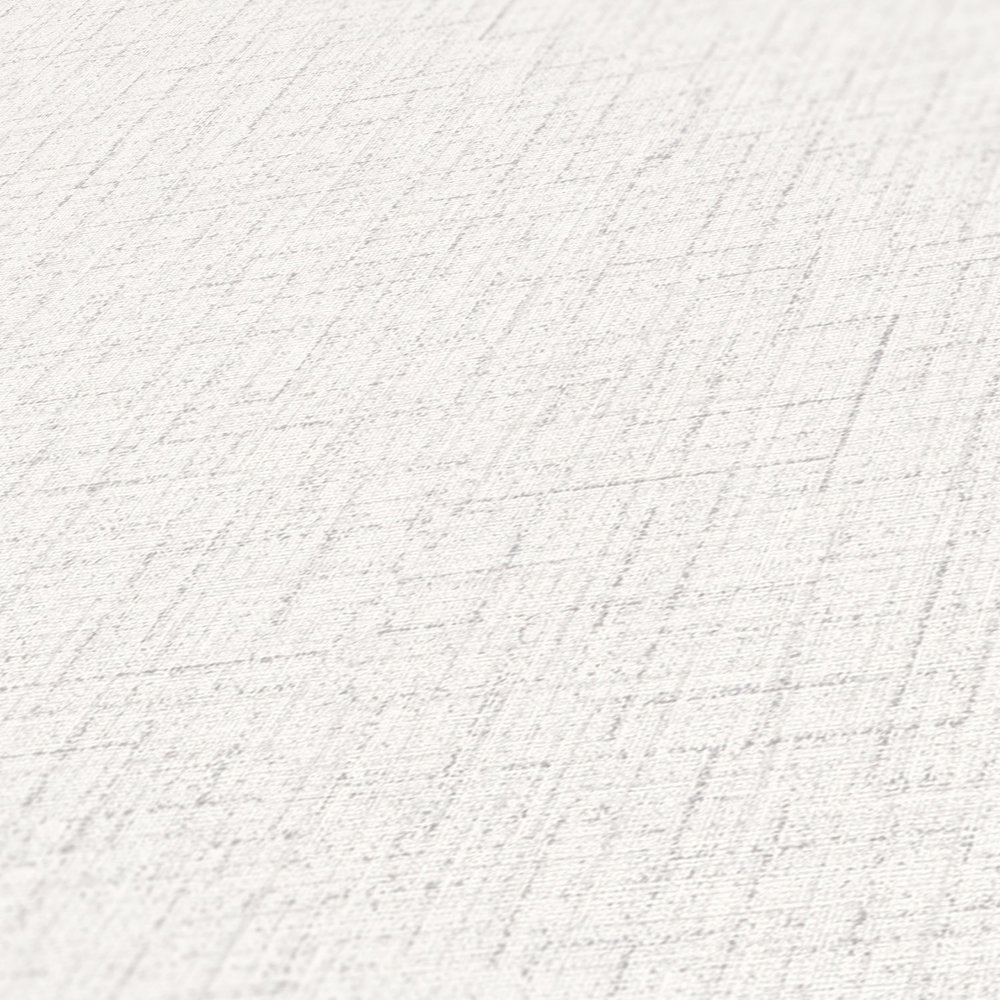             Neutrale Unitapete mit Leinenoptik – Grau, Weiß
        