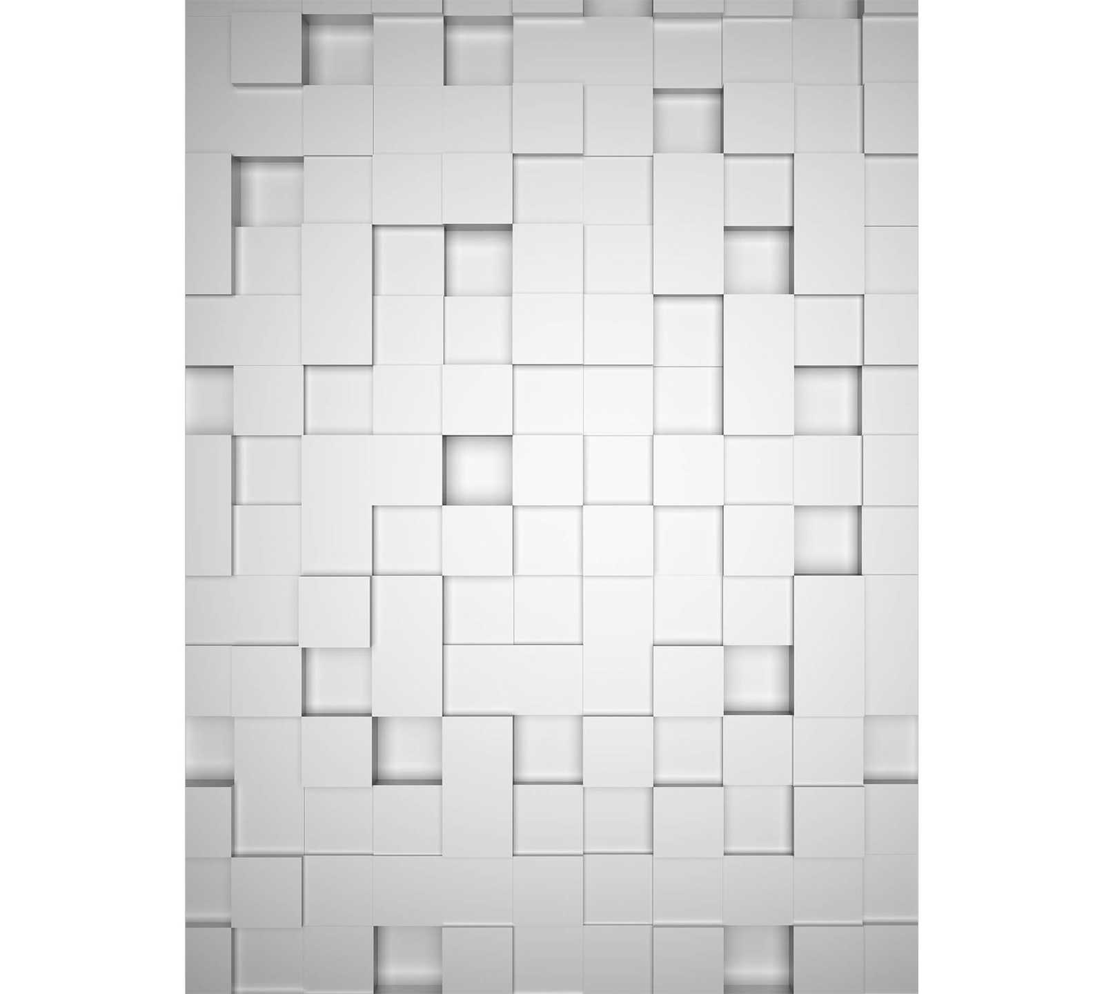             Fototapete 3D Würfel-Muster im Hochformat – Weiß, Grau
        