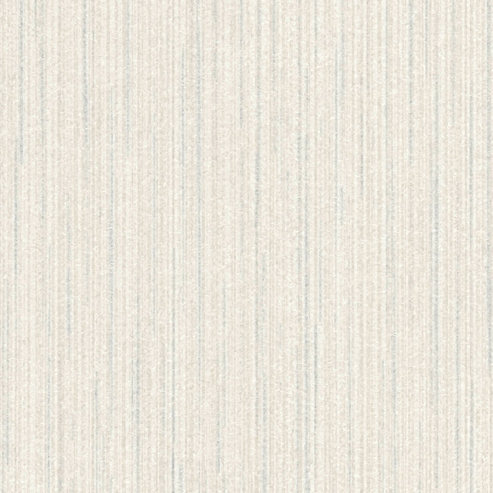             Glitzer Tapete mit liniertem Design & Wildseidenoptik – Weiß
        