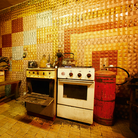         Retro Küche – Fototapete Shabby Retro Design
    