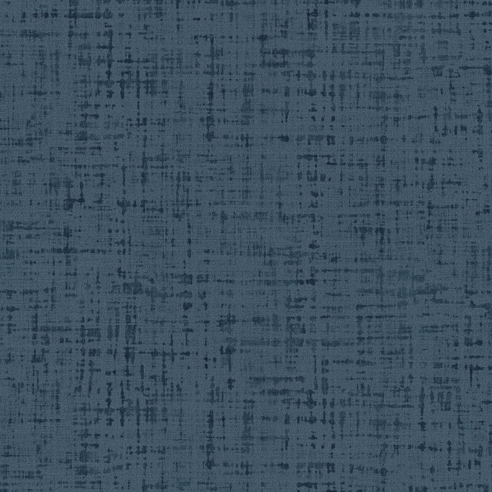             Mustertapete Tweed-Optik meliert, Textil-Look – Blau
        