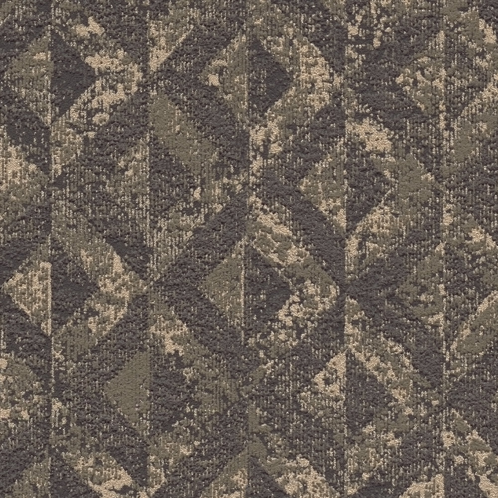             Edle Mustertapete mit abstrakten Details – Schwarz, Braun, Gold
        