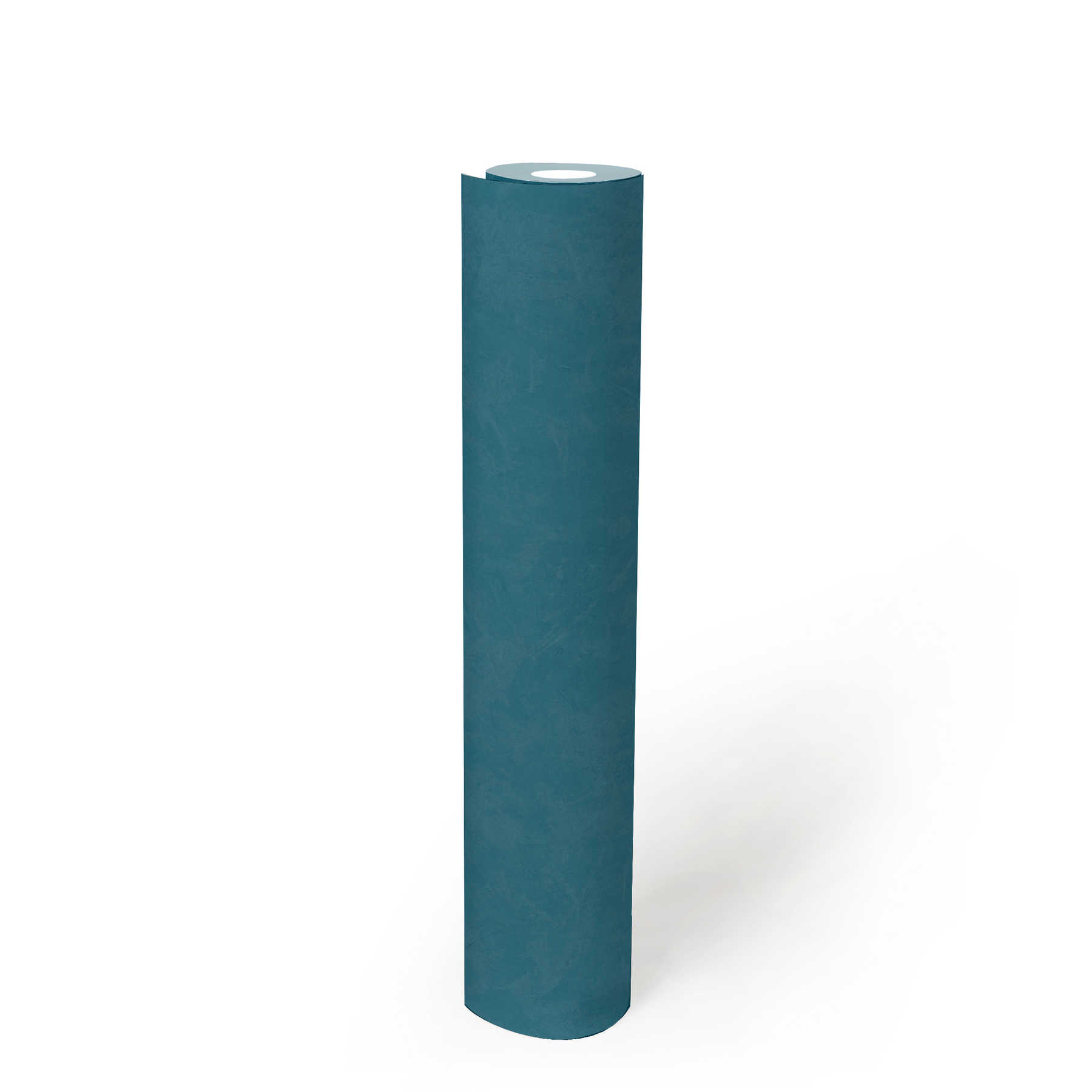             Einfarbige Vliestapete mit Kellenputz-Optik – Blau, Petrol
        