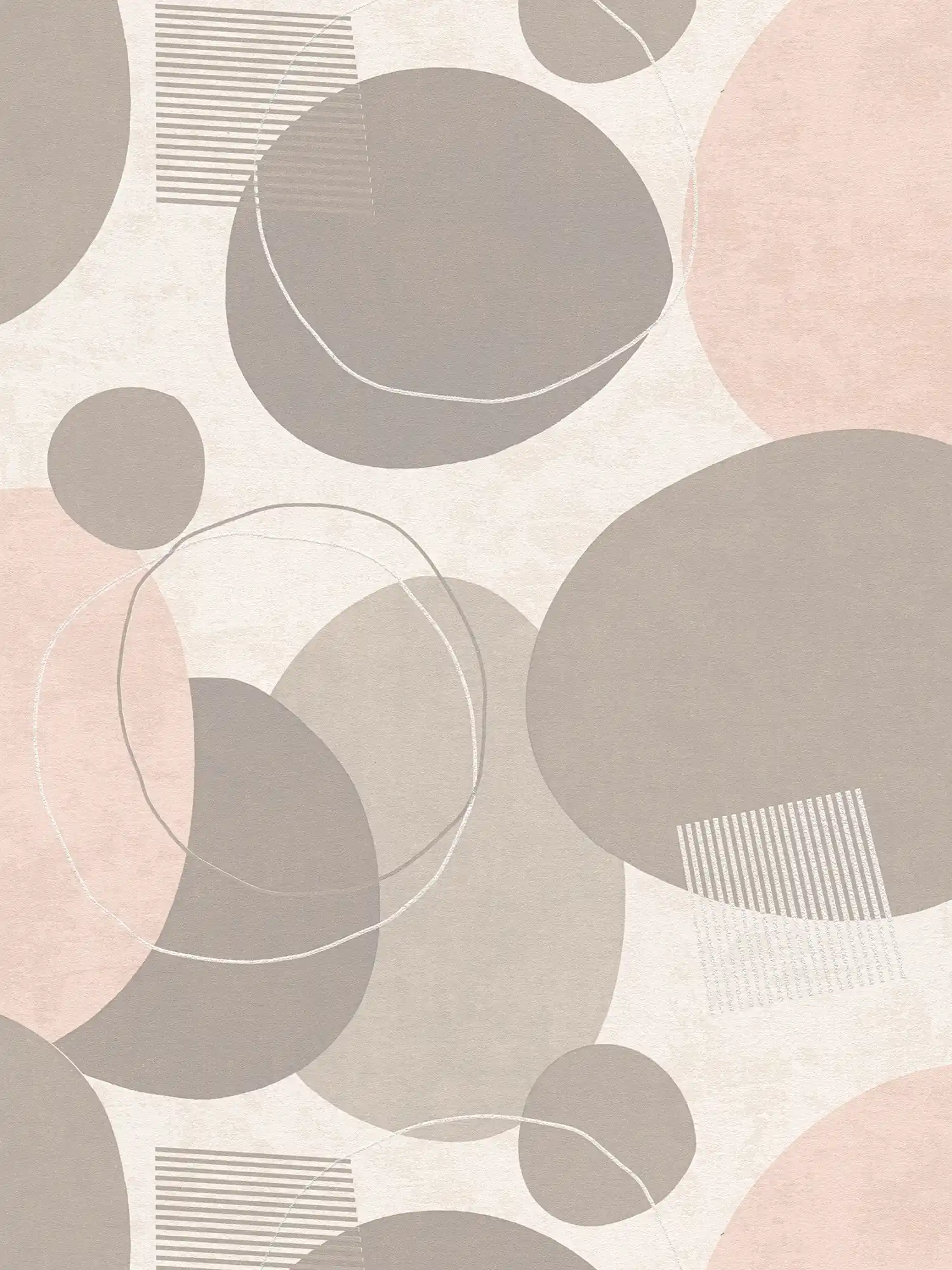 Retro Tapete Mid Century Modern Muster – Beige, Rosa, Creme
