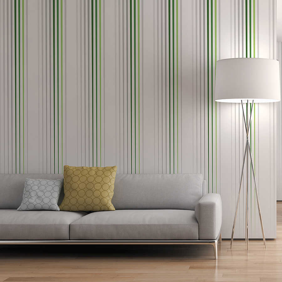         Design Fototapete dünner werdende Streifen weiß grün auf Premium Glattvlies
    
