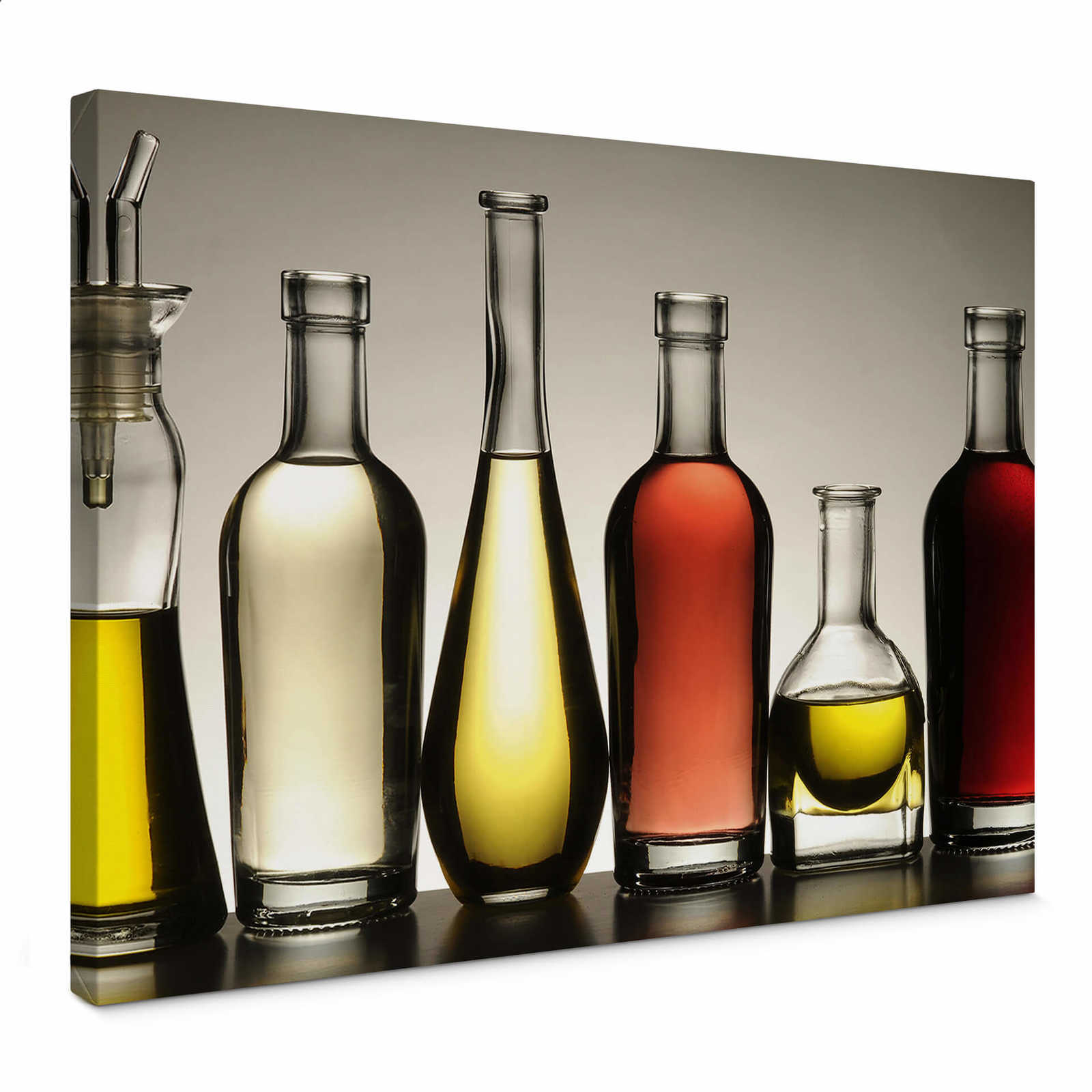         Küche Leinwandbild Flaschen mit Ölen – 0,70 m x 0,50 m
    