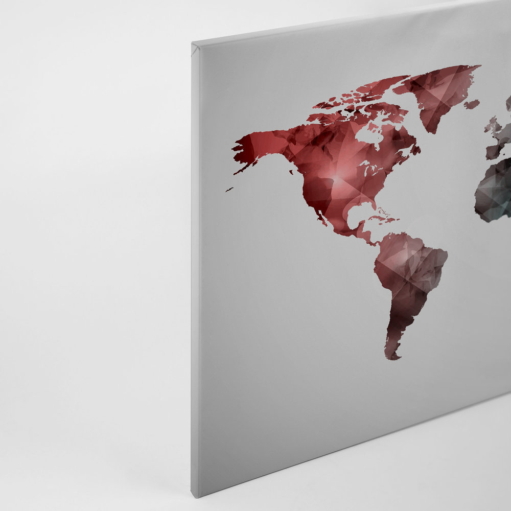             Leinwand mit Weltkarte aus grafischen Elementen | WorldGrafic 2 – 0,90 m x 0,60 m
        