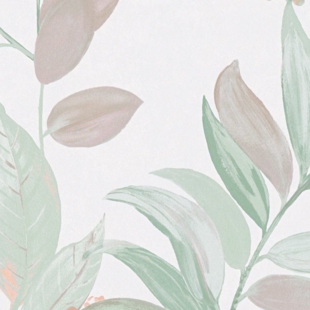             Vliestapete mit Blumenmuster – Bunt, Grün, Weiß
        