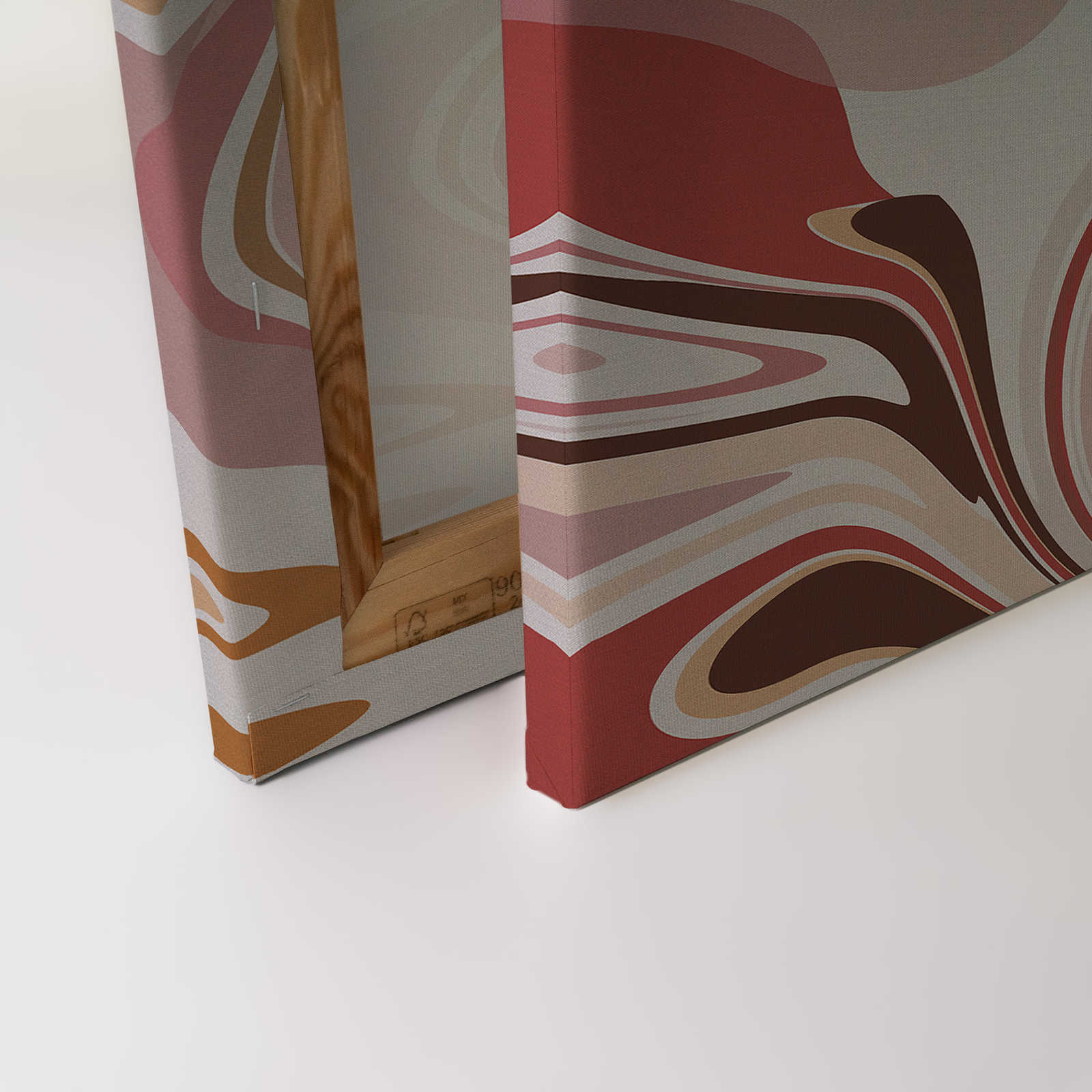             Leinwandbild mit abstraktem Farbmuster in warmen Farbtönen – 0,90 m x 0,60 m
        