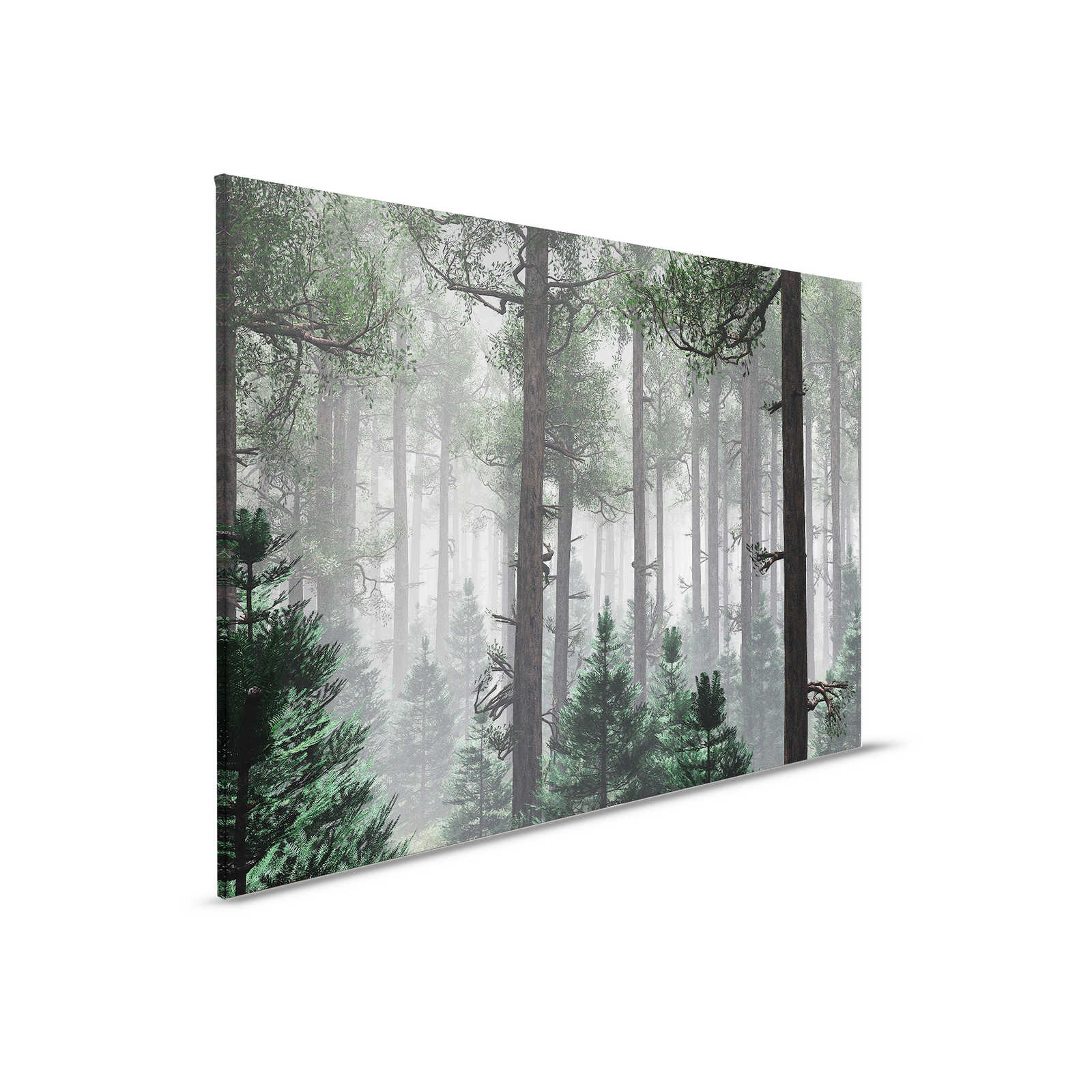         Leinwandbild Wald im Nebel mit großen Bäumen – 0,90 m x 0,60 m
    