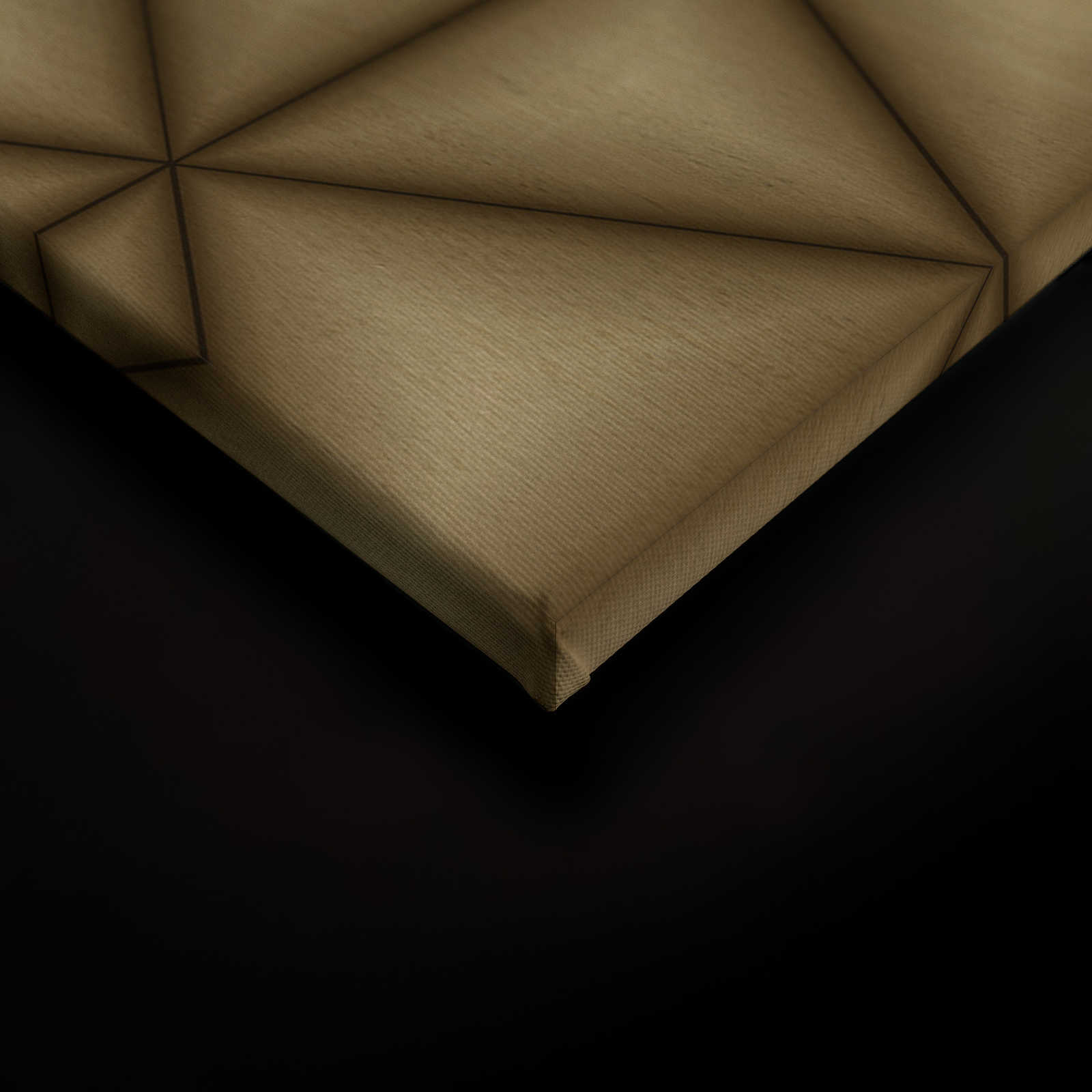             Leinwandbild geometrisches Dreiecks Muster in Holzoptik | braun, beige – 0,90 m x 0,60 m
        
