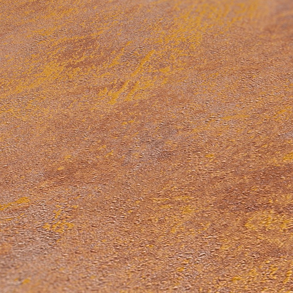             Vliestapete Rostoptik mit Glanz-Effekt – Orange, Kupfer, Braun
        