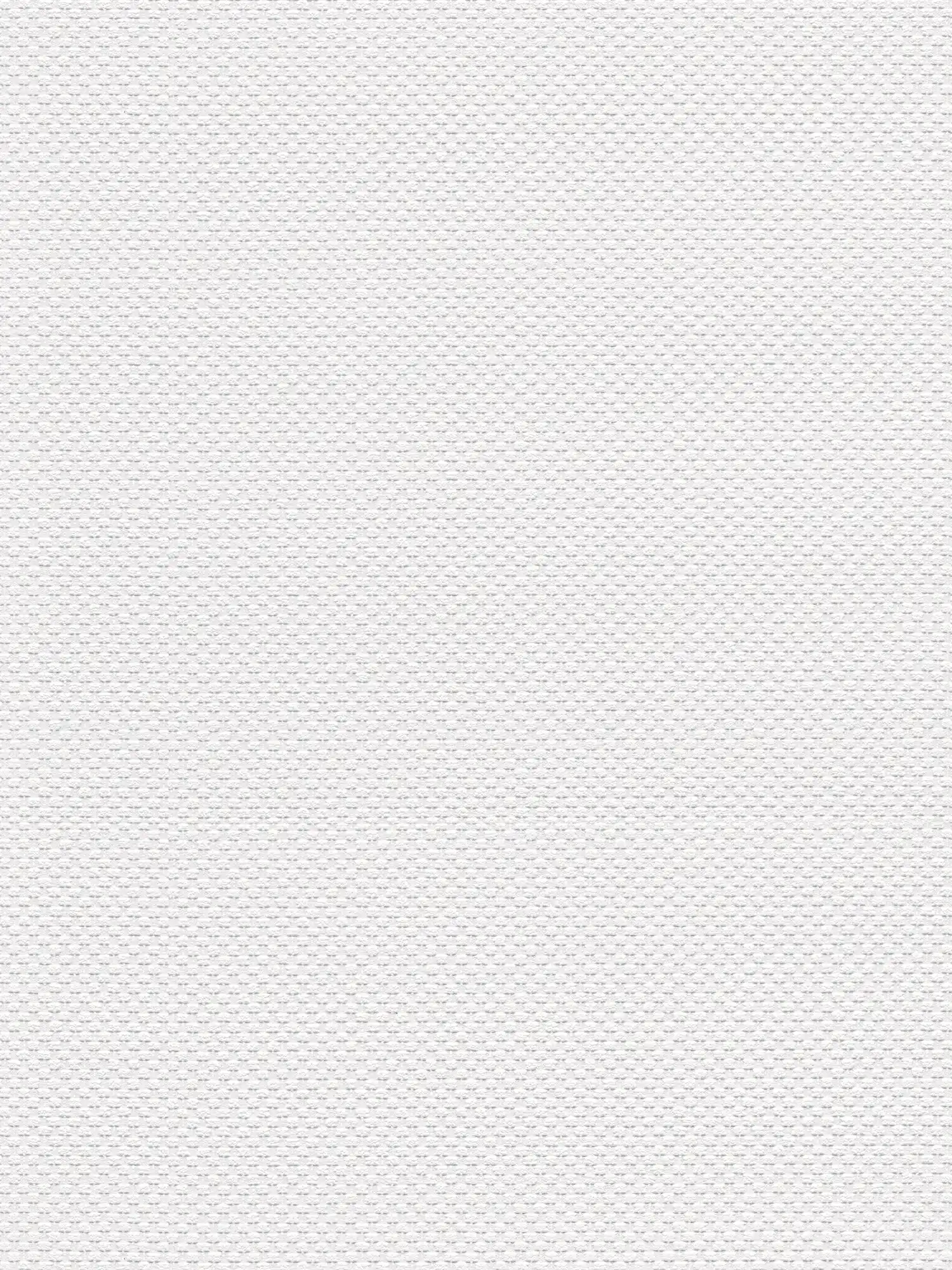 Unifarbene Papiertapete mit Gewebe-Look – Weiß
