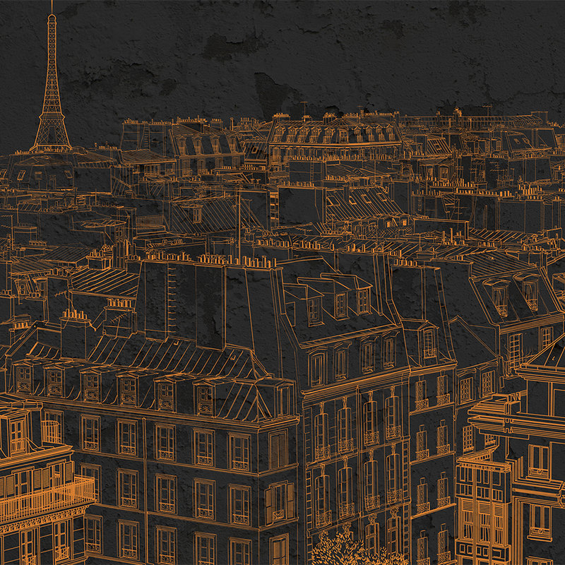         Foto Tapete Paris Skizzen Skyline – Orange, Schwarz
    