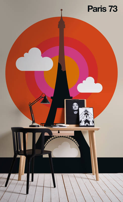             Fototapete Paris mit Eiffelturm Motiv im Retro Stil
        