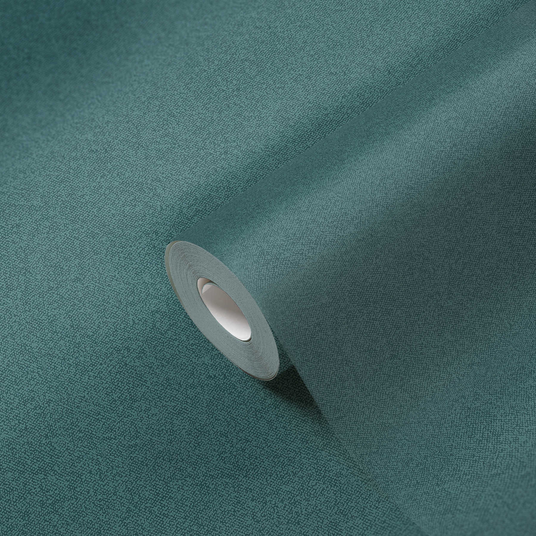             Uni Tapete mit Leinen-Optik, strukturiert – Grün, Blau
        