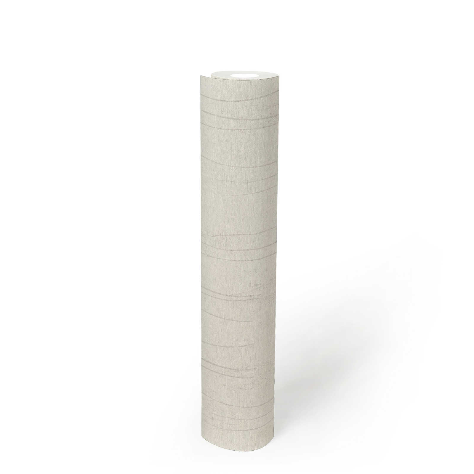             Weiße Tapete Scandi Stil mit Naturmuster – Grau, Weiß
        