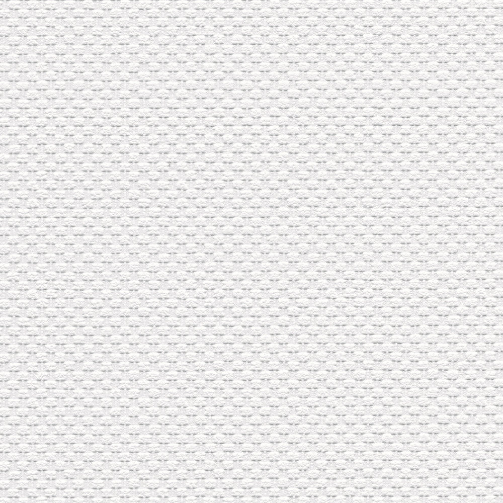             Unifarbene Papiertapete mit Gewebe-Look – Weiß
        