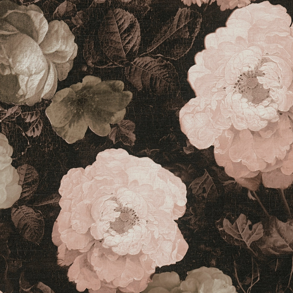             Motivtapete Rosenblüten, Strauchrosen – Rosa, Rot, Grau
        