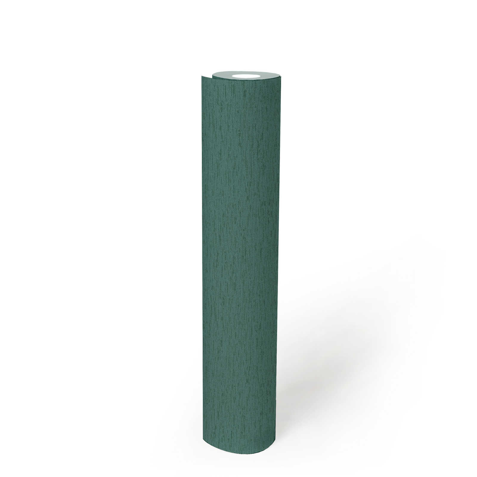            Einfarbige Vliestapete mit Gewebestruktur, matt – Petrol, Grün
        