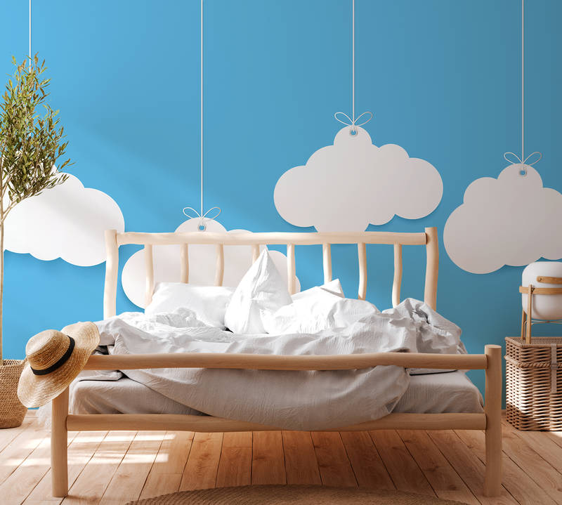             Kinderzimmer Wolken Fototapete – Blau, Weiß
        