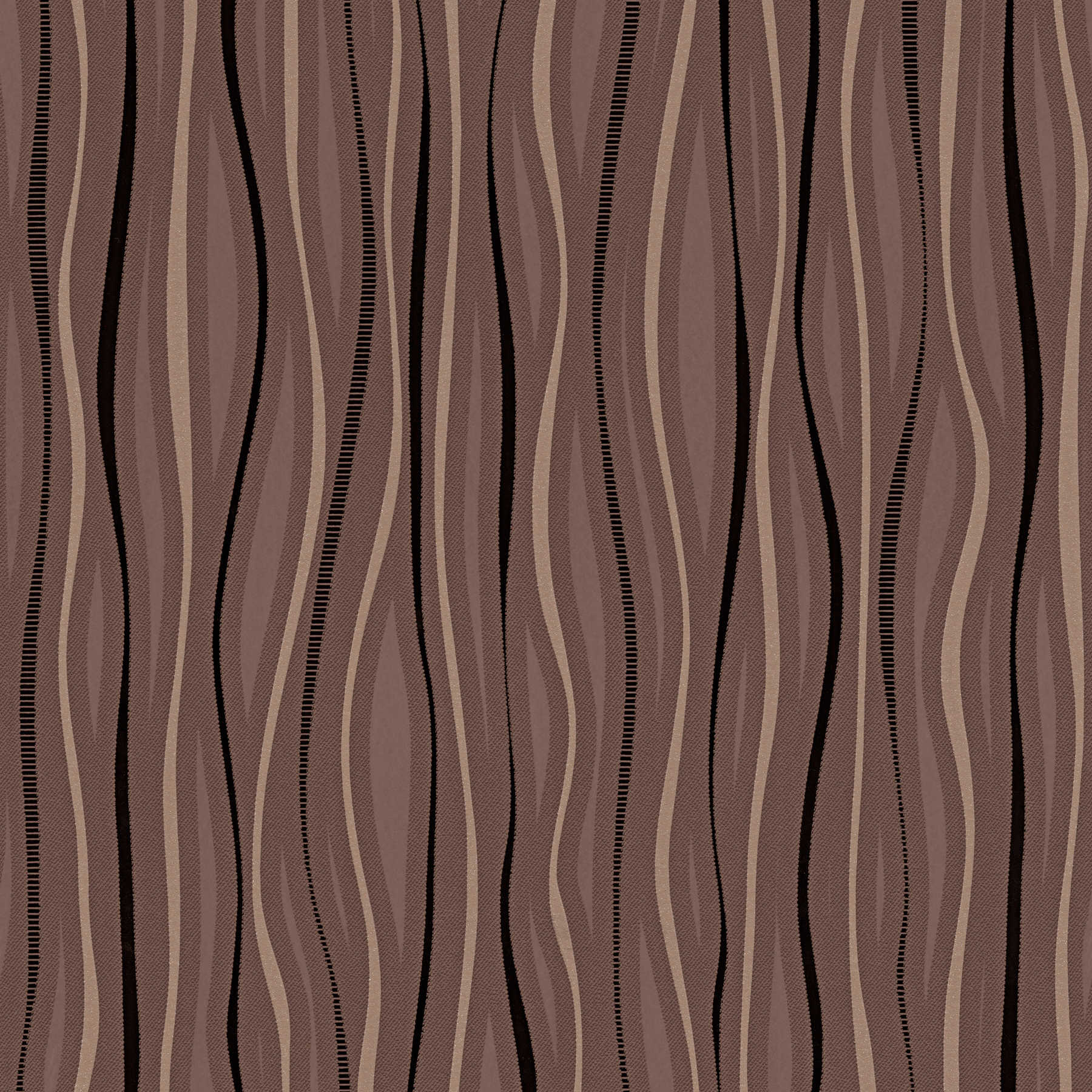         Linierte Mustertapete mit Metallic Effekt – Braun
    