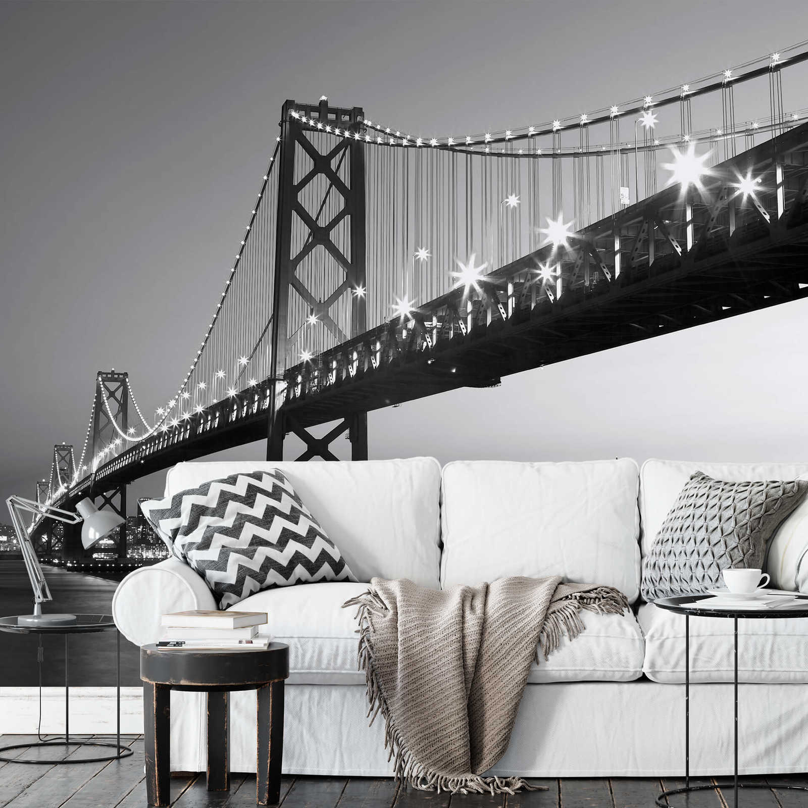             San Francisco Fototapete Skyline – Schwarz, Weiß
        
