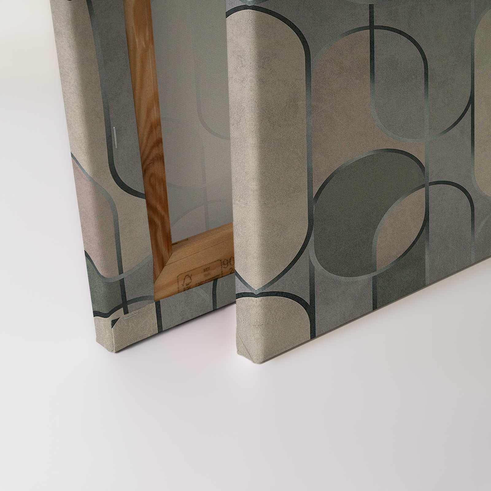             Ritz 2 - Leinwandbild Retro Stil, Grau & Grün mit Metallic Details – 1,20 m x 0,80 m
        
