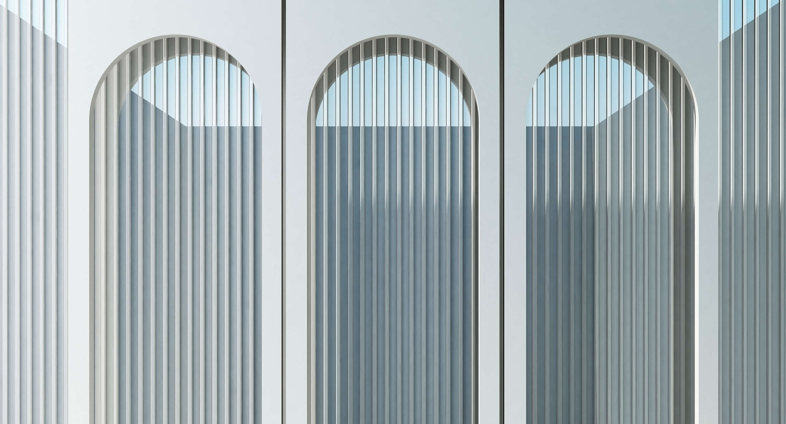             Escape Room 1 – Fototapete moderne Architektur Blau & Grau
        