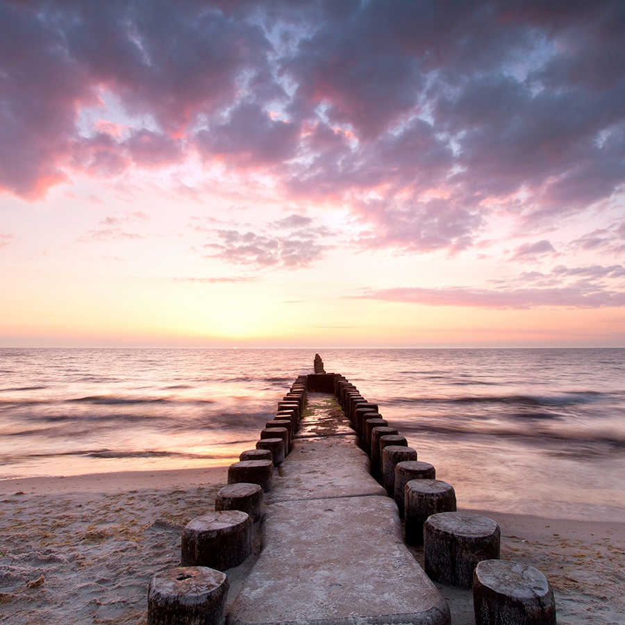 Strand Fototapete Steg ins Meer auf Matt Glattvlies
