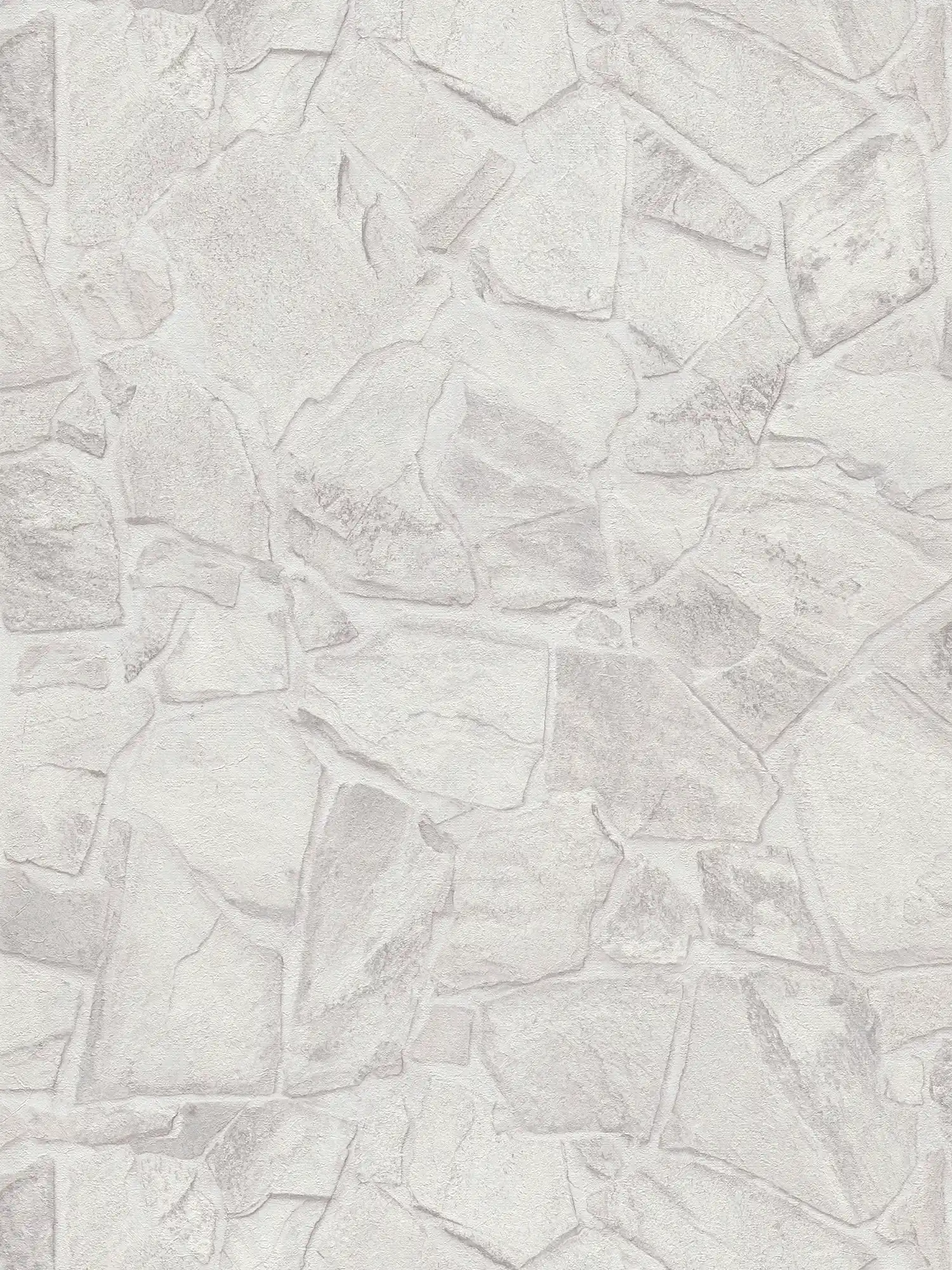 Steinoptik Vliestapete mit 3D-Optik Mauerwerk – Grau, Weiß, Grau
