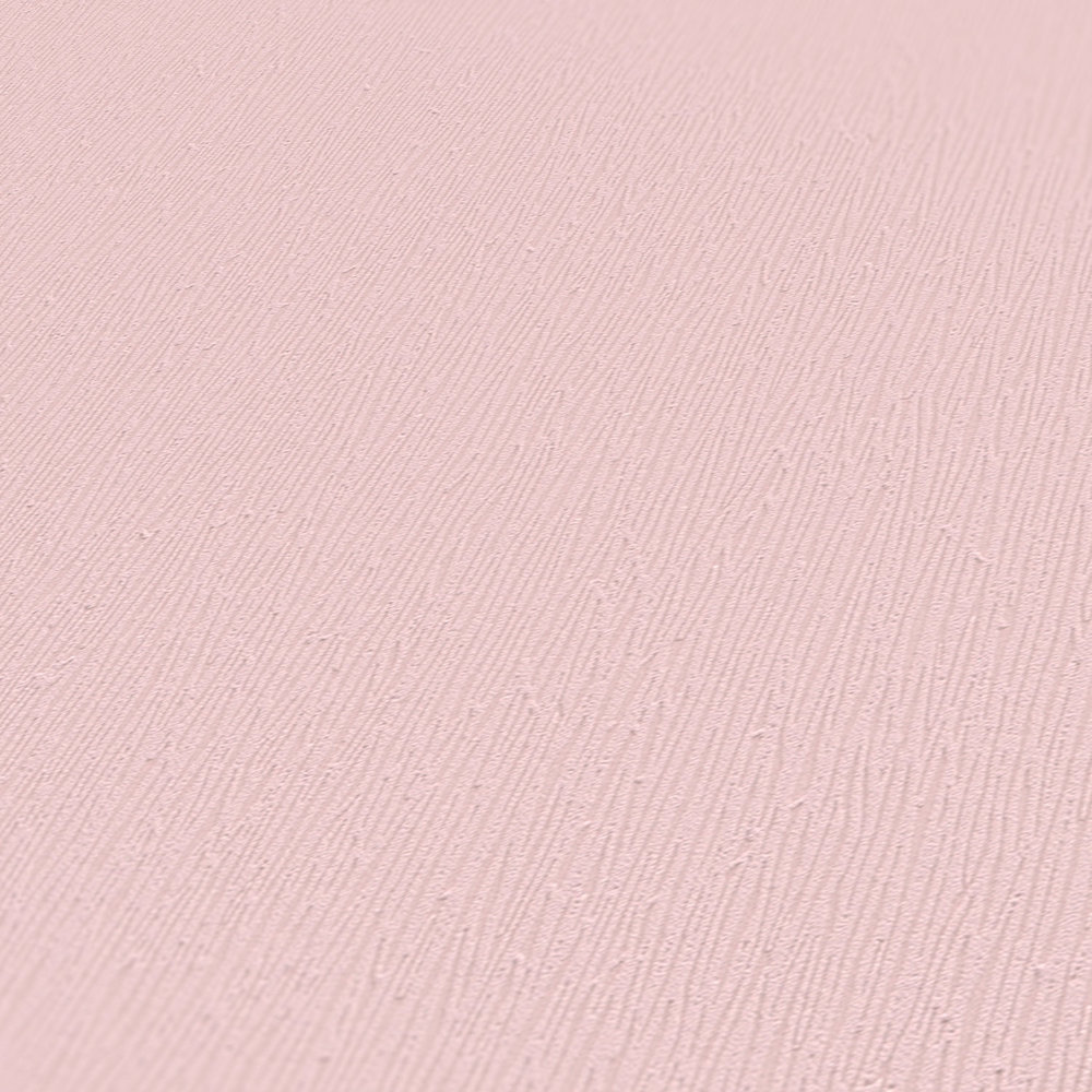             Babyrosa Vliestapete mit einfarbigem Strukturdesign – Rosa
        