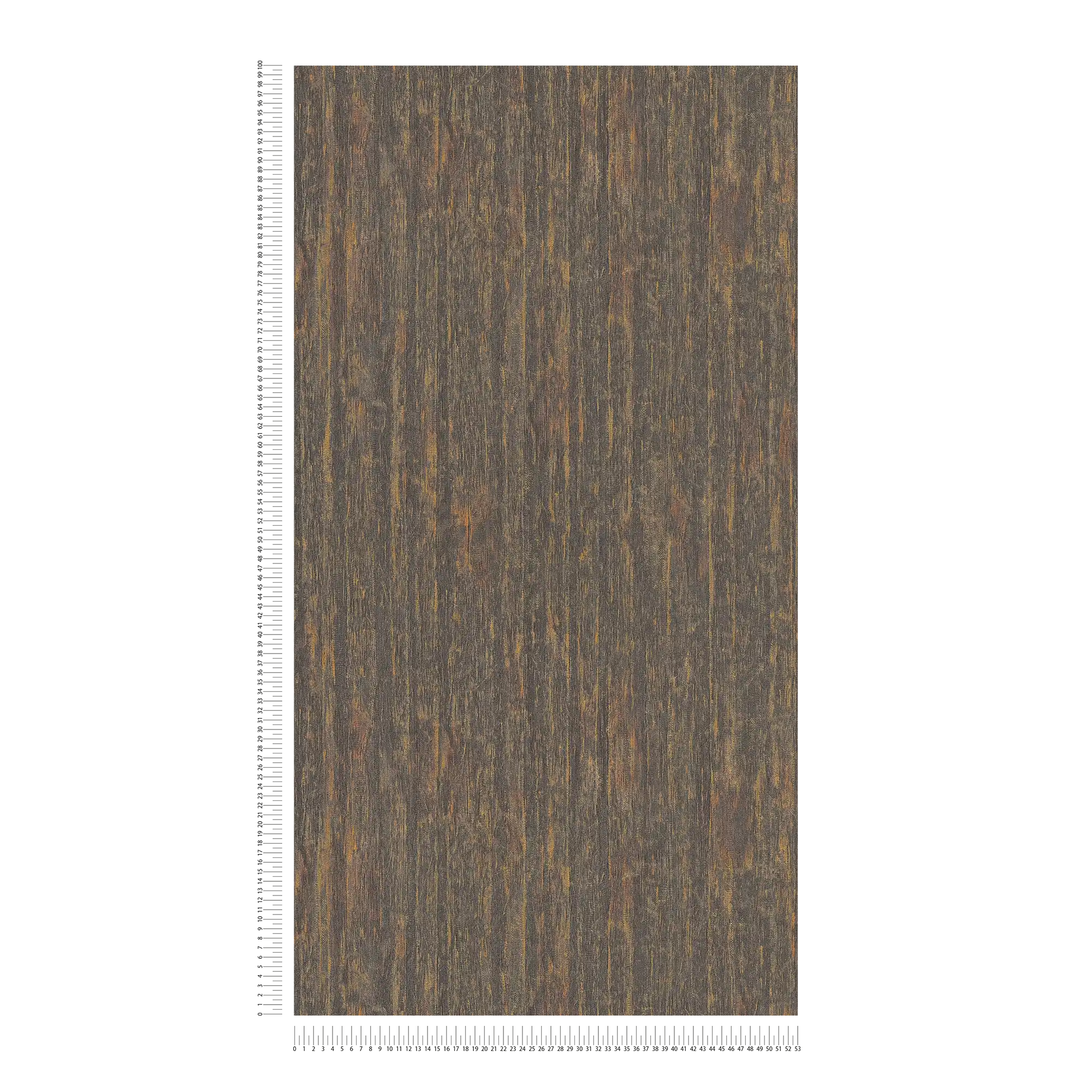             Vliestapete mit Linienbemusterung wellenförmig – Schwarz, Orange, Bronze
        
