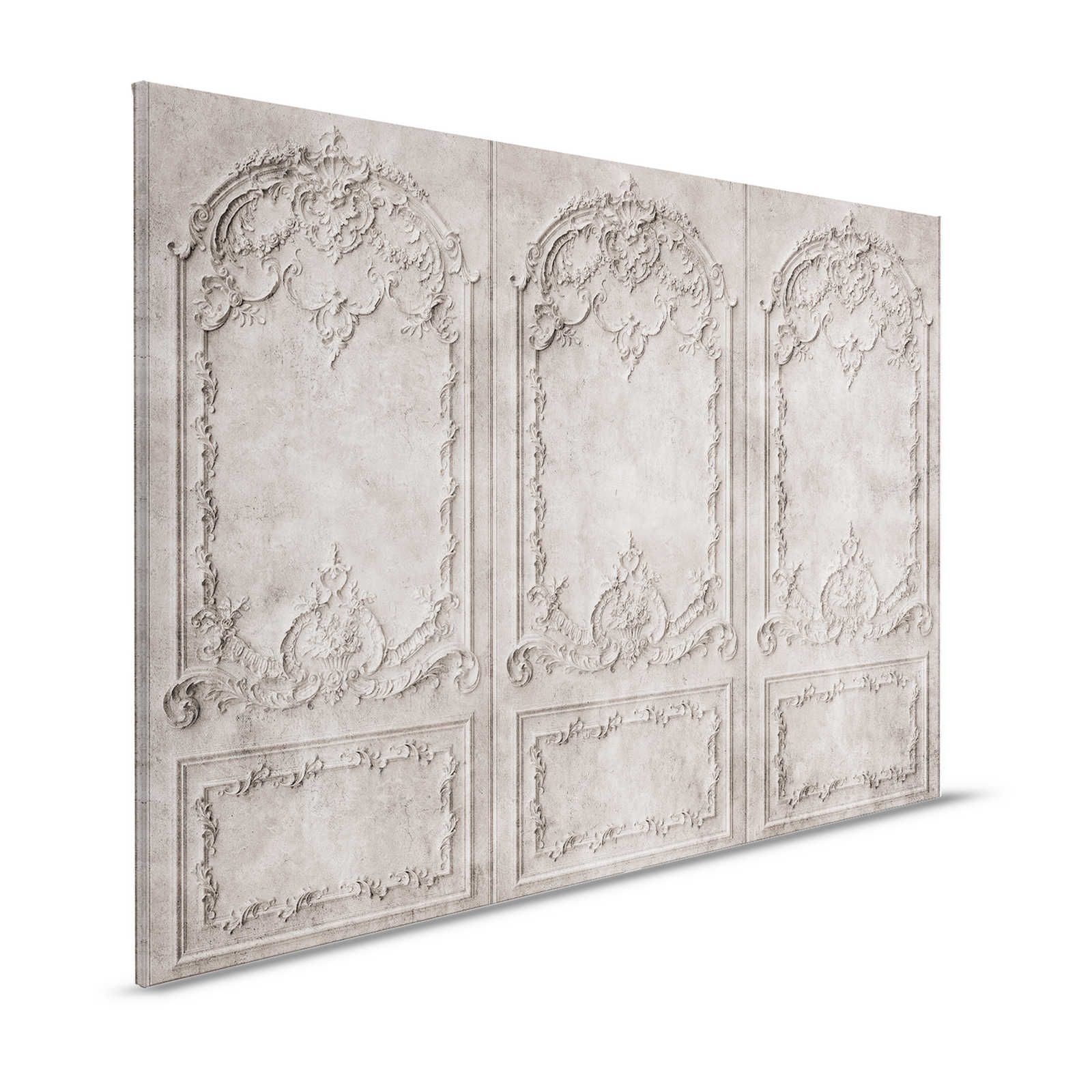 Versailles 1 - Leinwandbild Grau-Braun Holz-Paneele im Barock Stil – 1,20 m x 0,80 m
