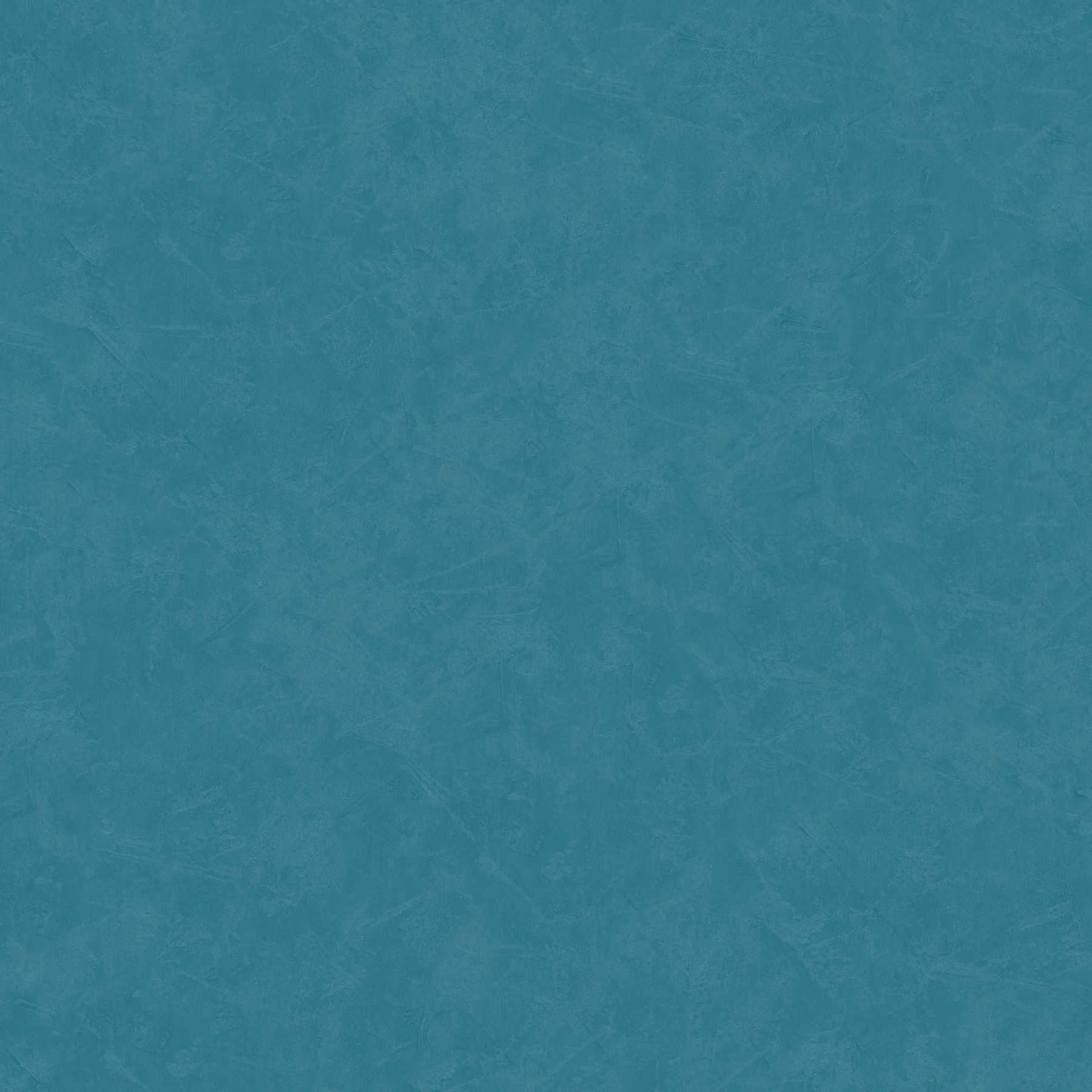 Einfarbige Vliestapete mit Kellenputz-Optik – Blau, Petrol
