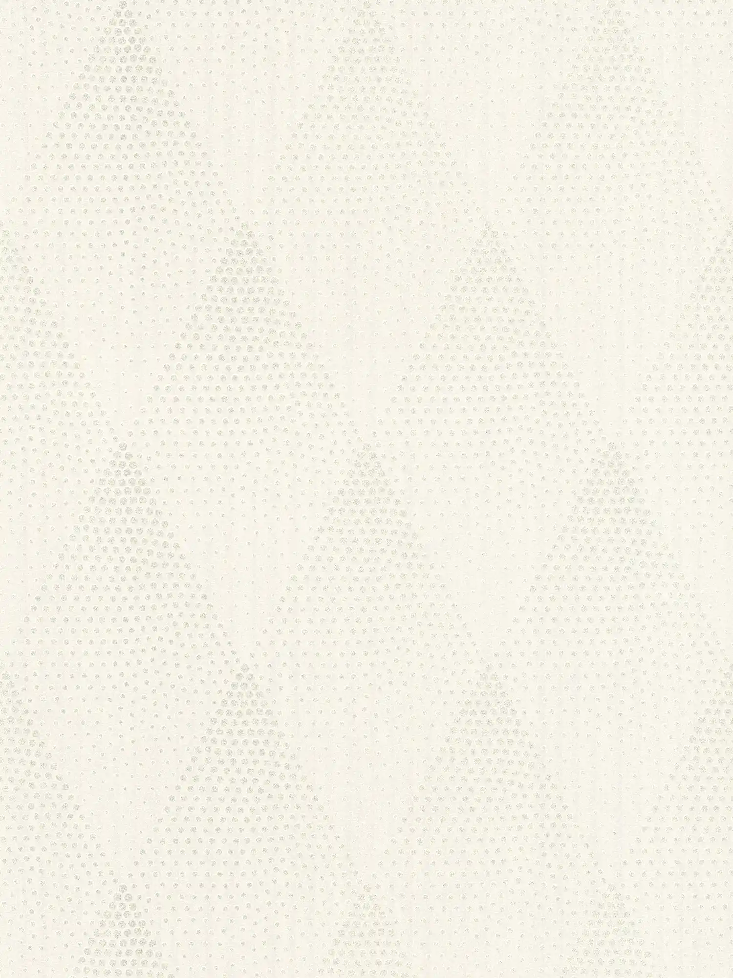 Punkte-Tapete Glitzer Effekt im Retro Stil – Weiß, Silber, Grau
