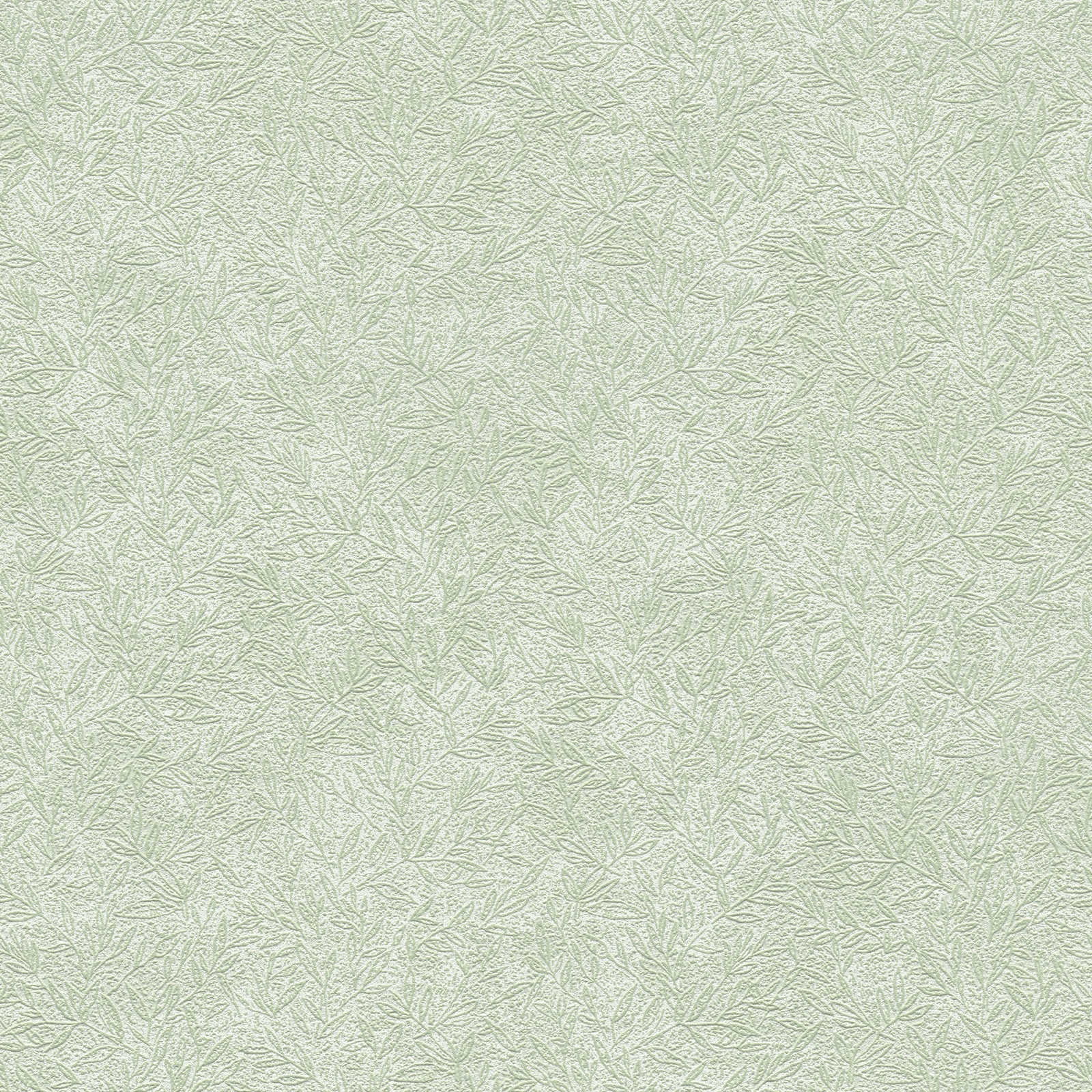 Vliestapete einfarbig mit Blätter Muster – Grün
