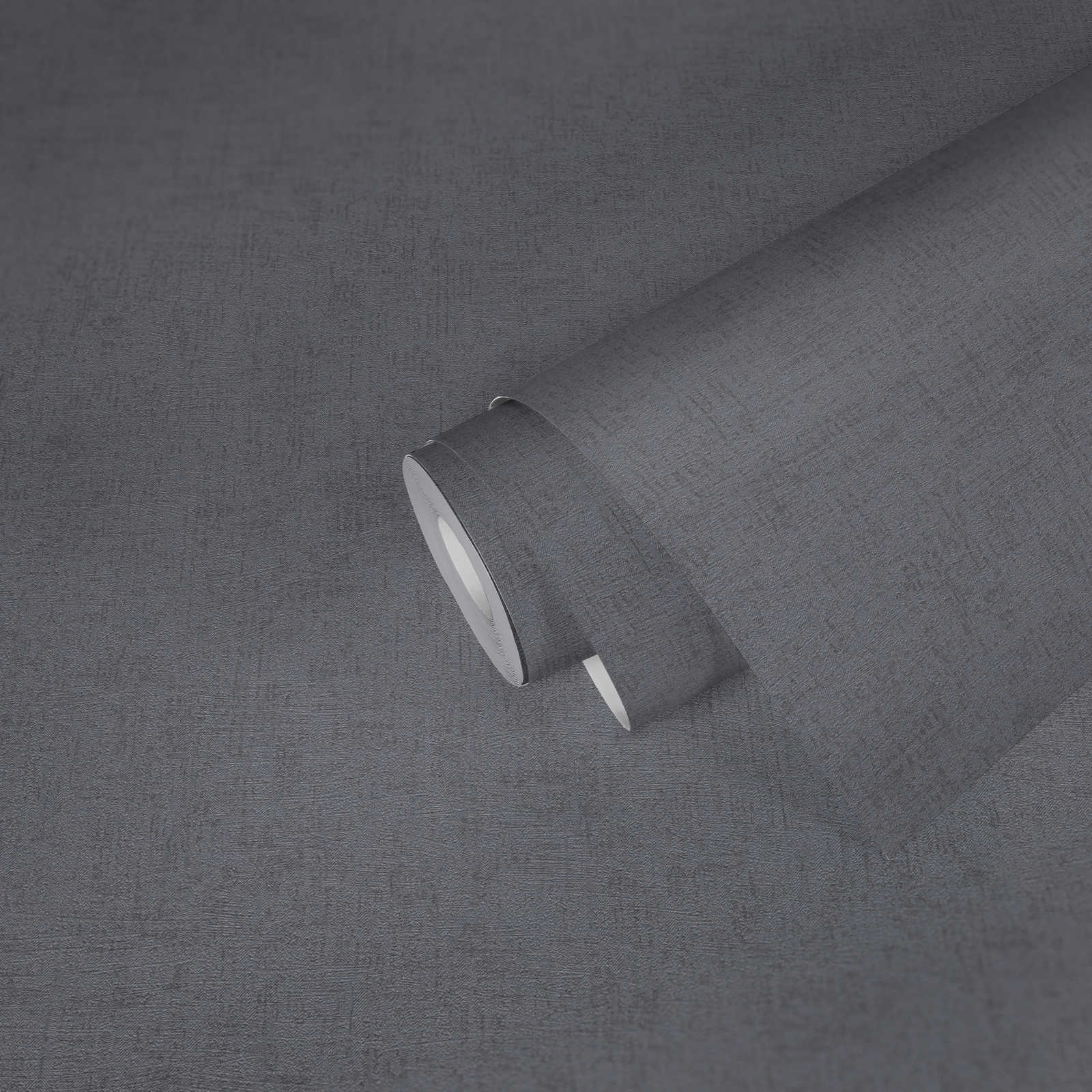             Uni Tapete Stahlgrau mit Strukturdesign & Glanz-Effekt – Grau, Metallic
        