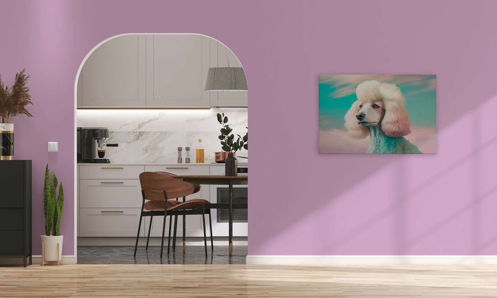             KI-Leinwandbild »rainbow dog« – 90 cm x 60 cm
        