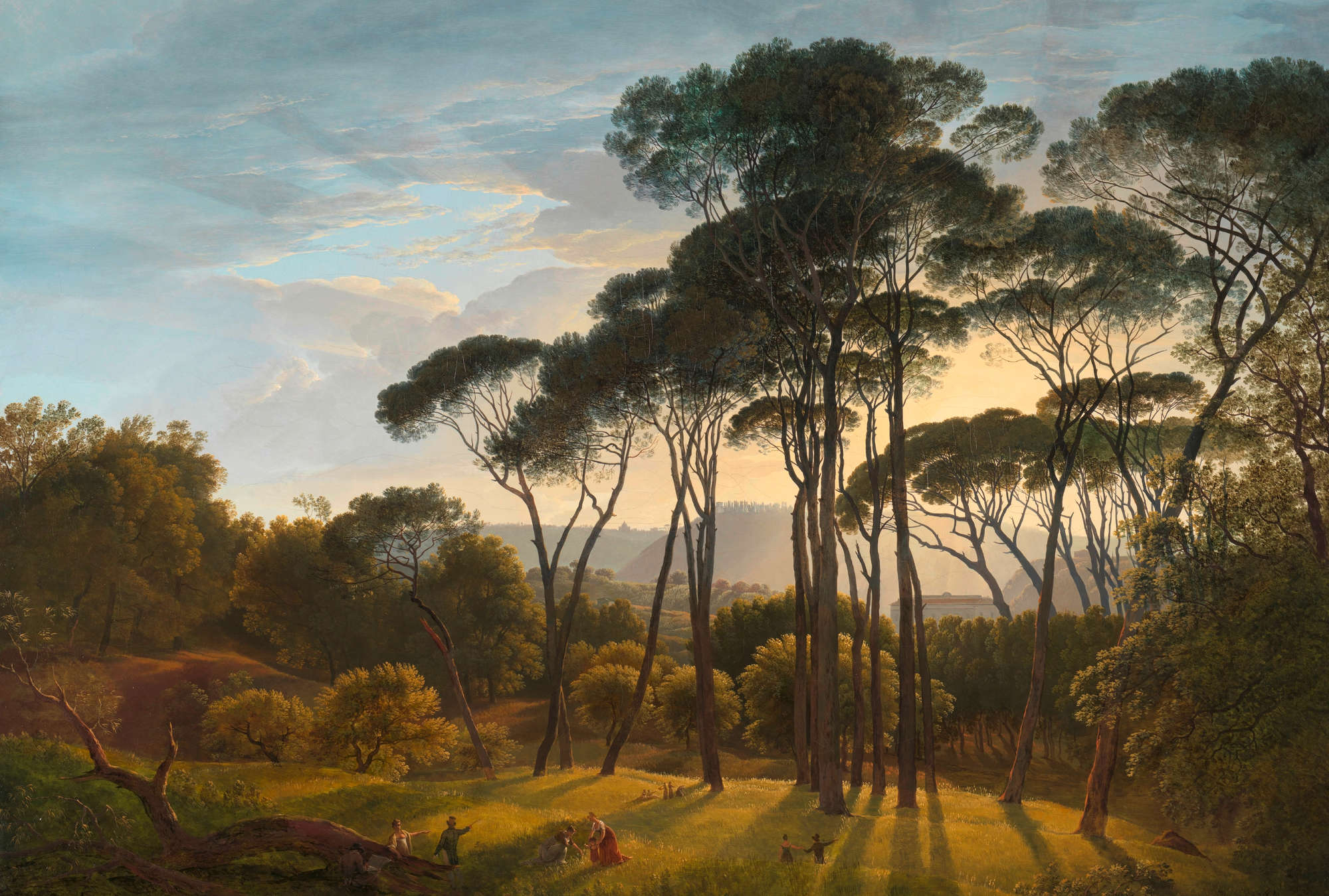             Fototapete Bäumen im Gemäldestil, Landschaft – Bunt, Grün, Braun
        