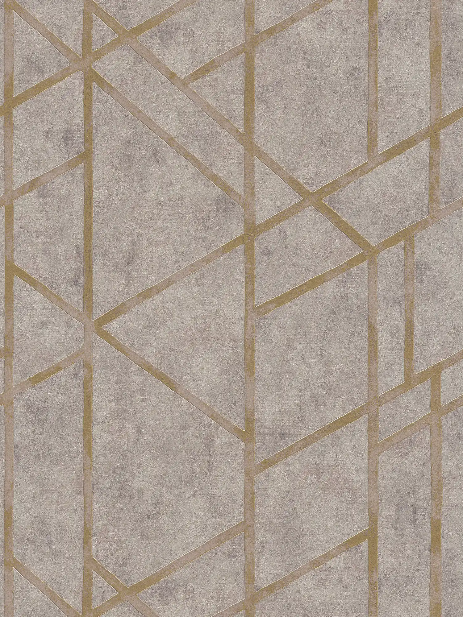         Betontapete mit goldenem Linien-Muster – Gold, Beige, Grau
    