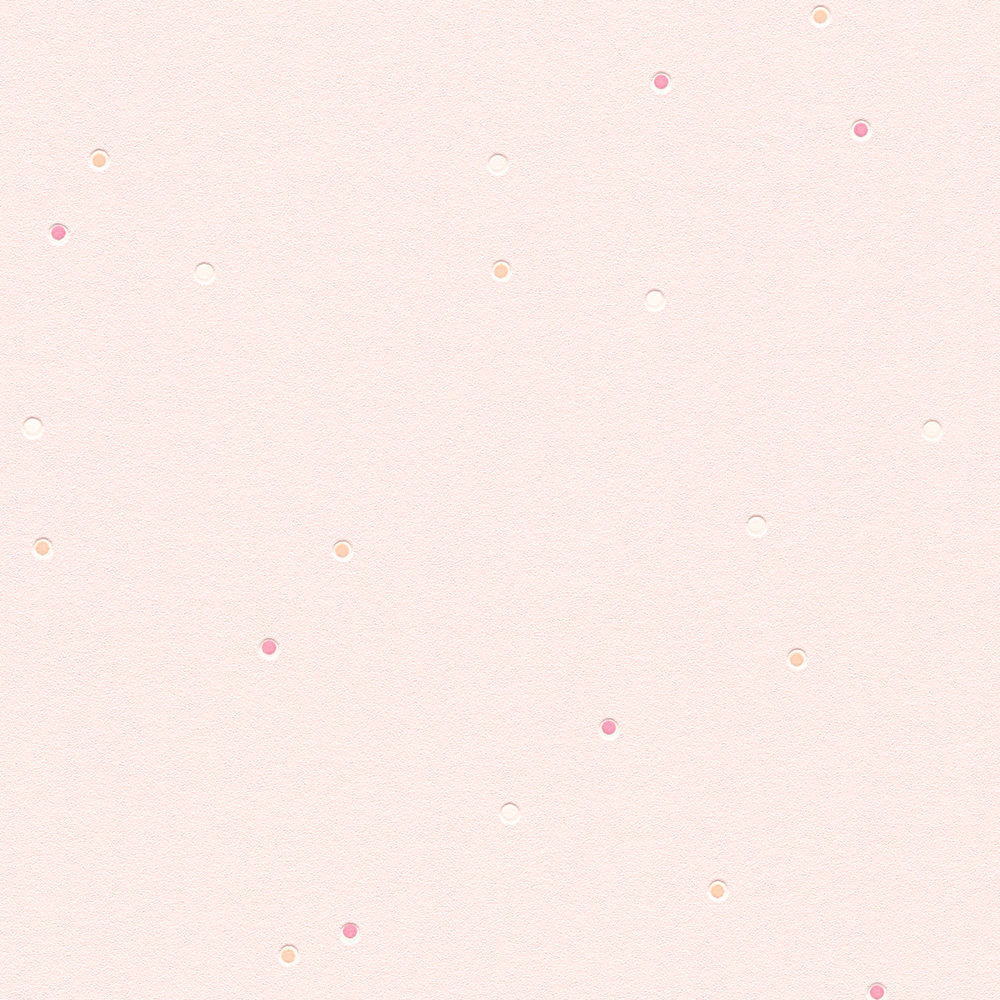             Rosa Vliestapete mit Punkten in Pink & Weiß – Rosa
        
