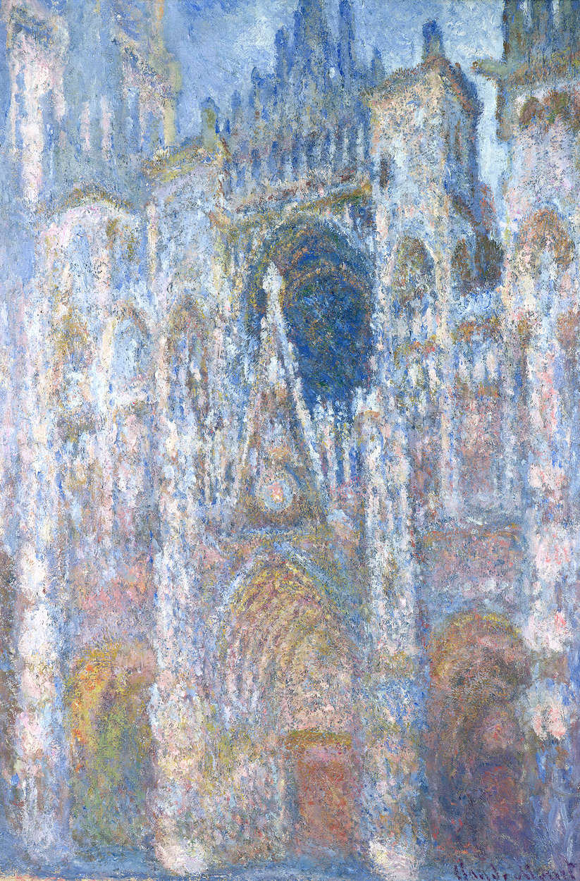             Fototapete "Kathedrale Rouen Blaue Harmonie Morgensonne" von Claude Monet
        