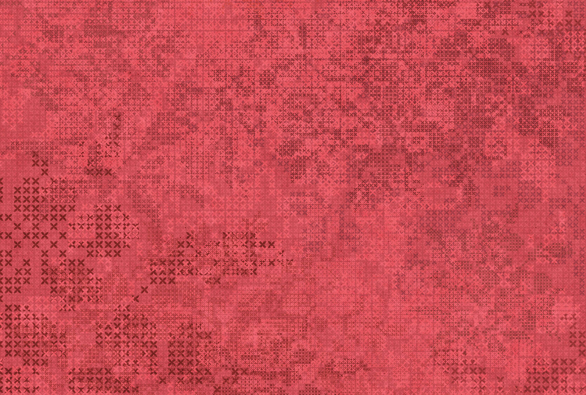             Pixel Fototapete Kreuzstich Muster – Rot, Schwarz
        