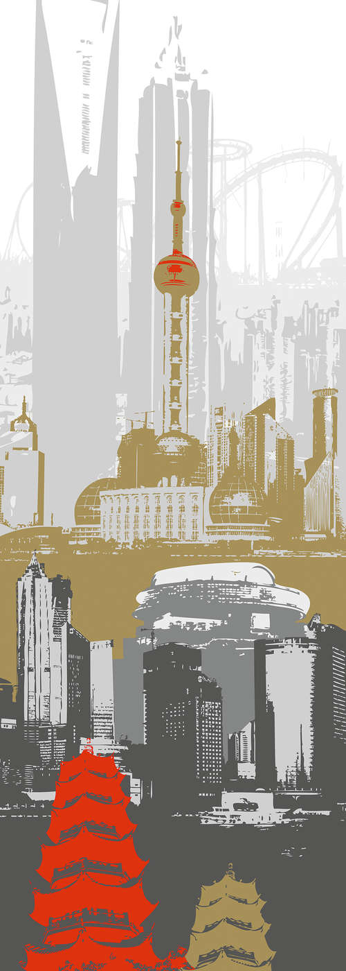             Städte Fototapete Shanghais Wahrzeichen auf Premium Glattvlies
        